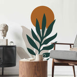 Boho Sun Leaf Mural Removable Peel and Stick Wall Decal Sticker