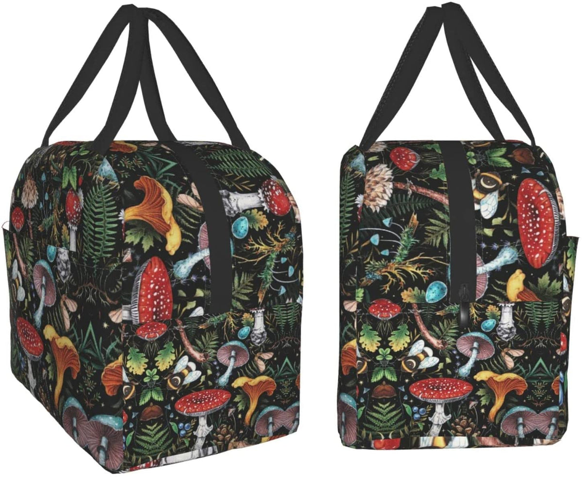 Woodland Mushrooms Lunch Bag Insulated Cooler Lunch Tote Box