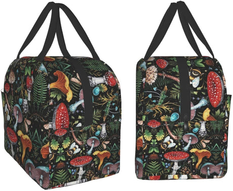 Woodland Mushrooms Lunch Bag Insulated Cooler Lunch Tote Box