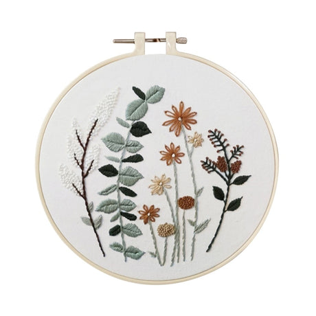 Meadow Flowers Embroidery Starter Kit With Pattern and Instructions and Hoop