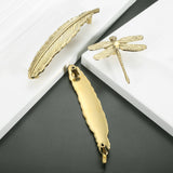 Brass Dragonfly and Feather Furniture Door Handles and Knobs