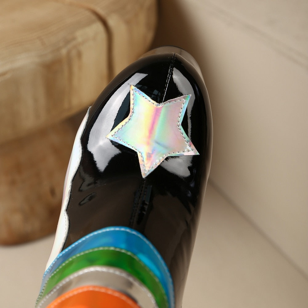 Blue Skies Star Super High Platform Short Boots