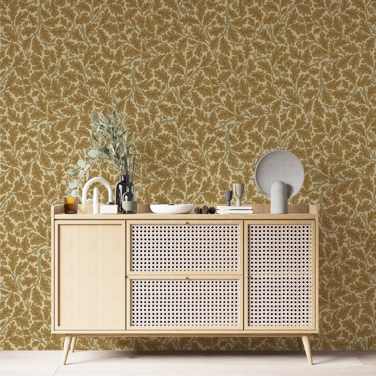 Golden Ochre Leaves Wallpaper