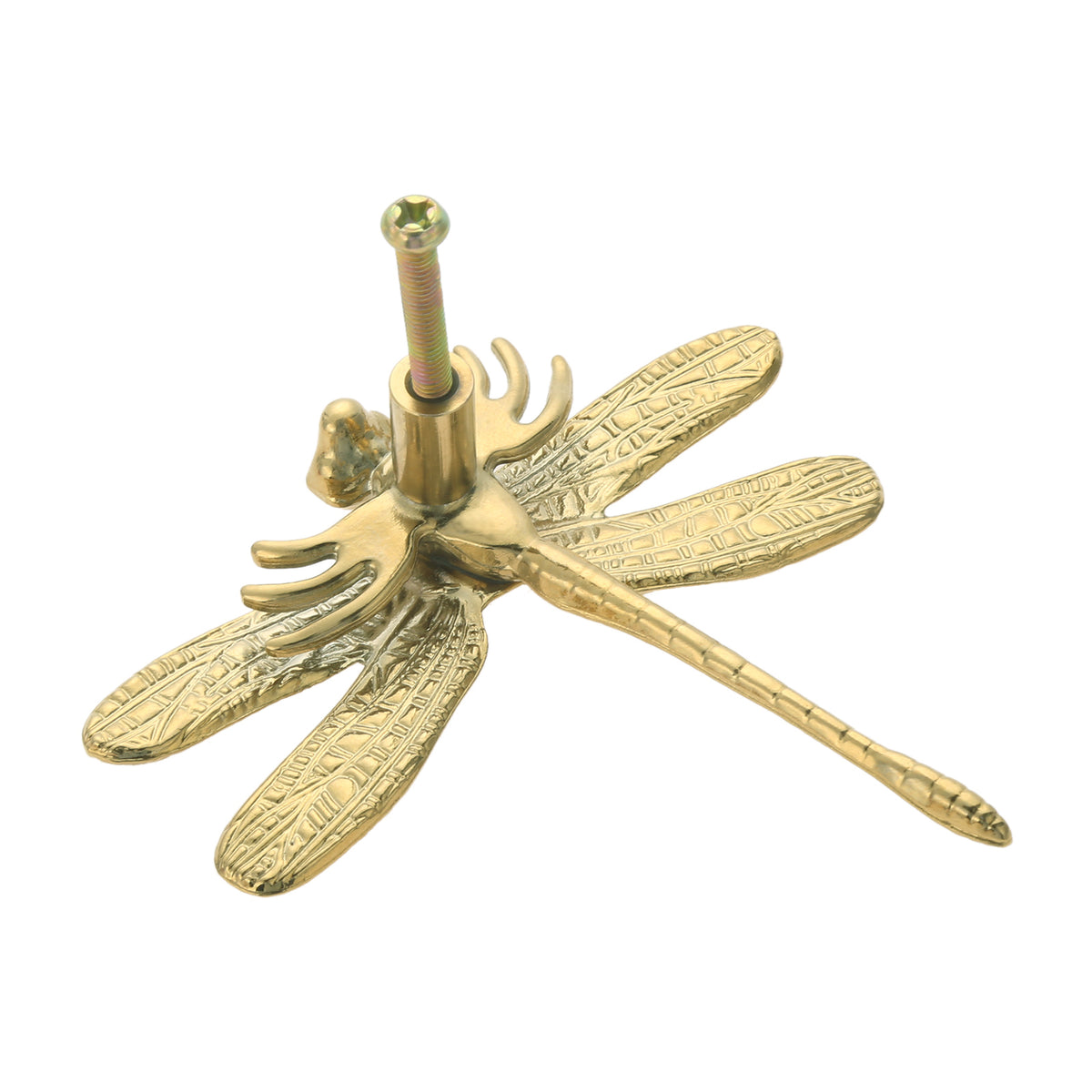 Brass Dragonfly and Feather Furniture Door Handles and Knobs