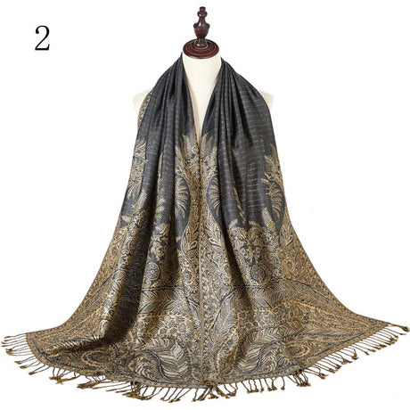 Pashmina Paisley Large Silk Scarf Wrap