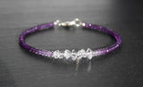 Amethyst with Herkimer Diamonds Ombre Bracelet