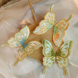 Handmade Embroidered Butterfly Hair Clips