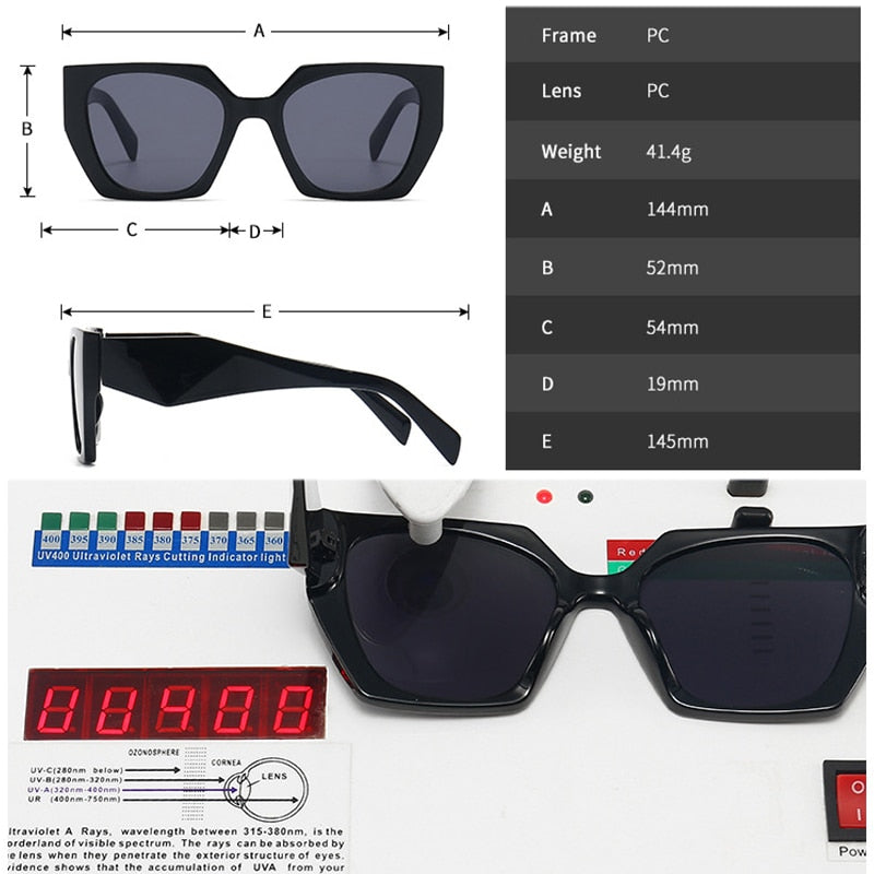 Rainbow Cats Eye Polygon Sunglasses