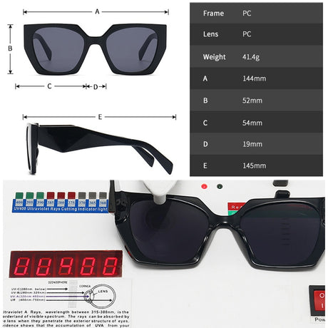 Rainbow Cats Eye Polygon Sunglasses
