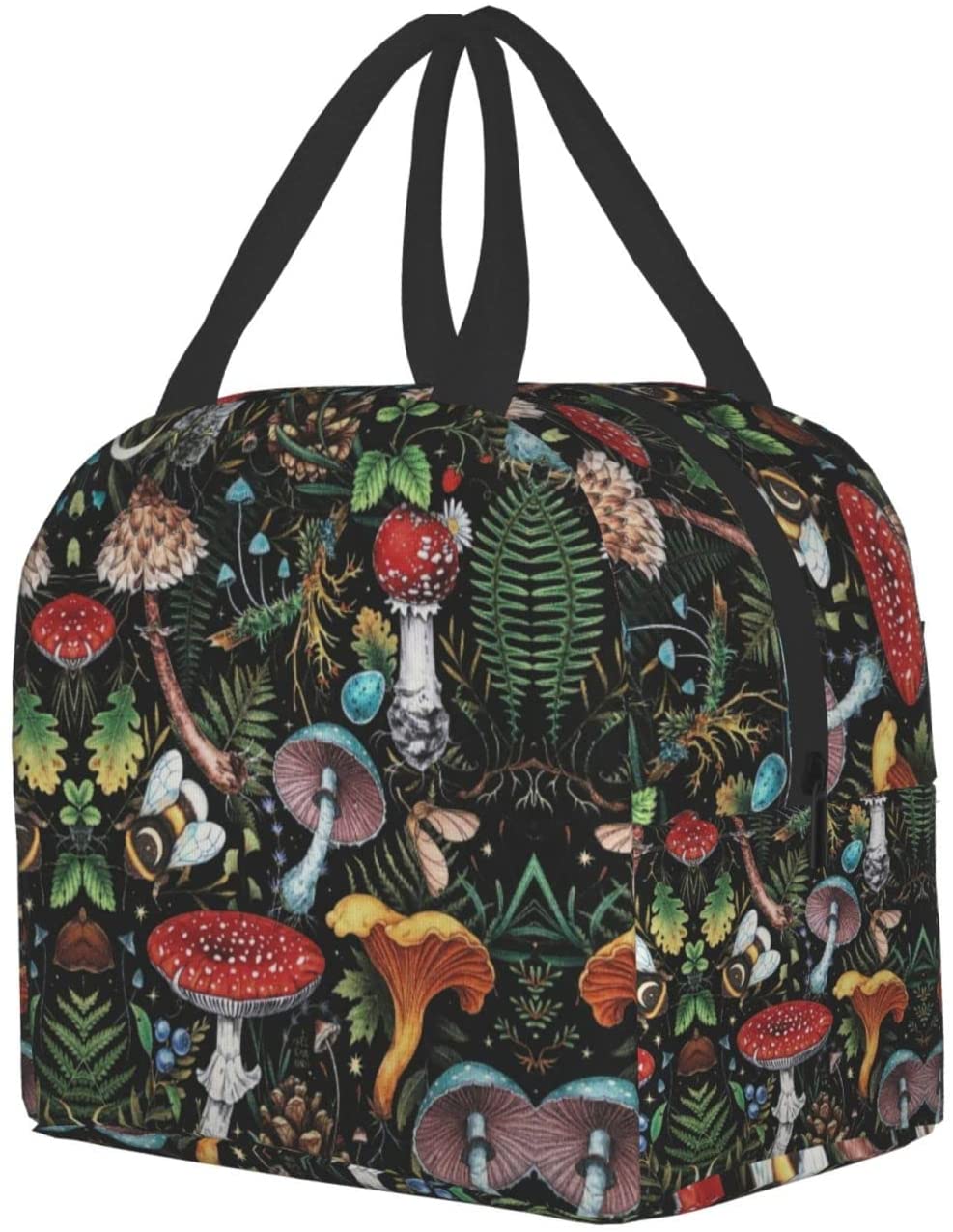 Woodland Mushrooms Lunch Bag Insulated Cooler Lunch Tote Box