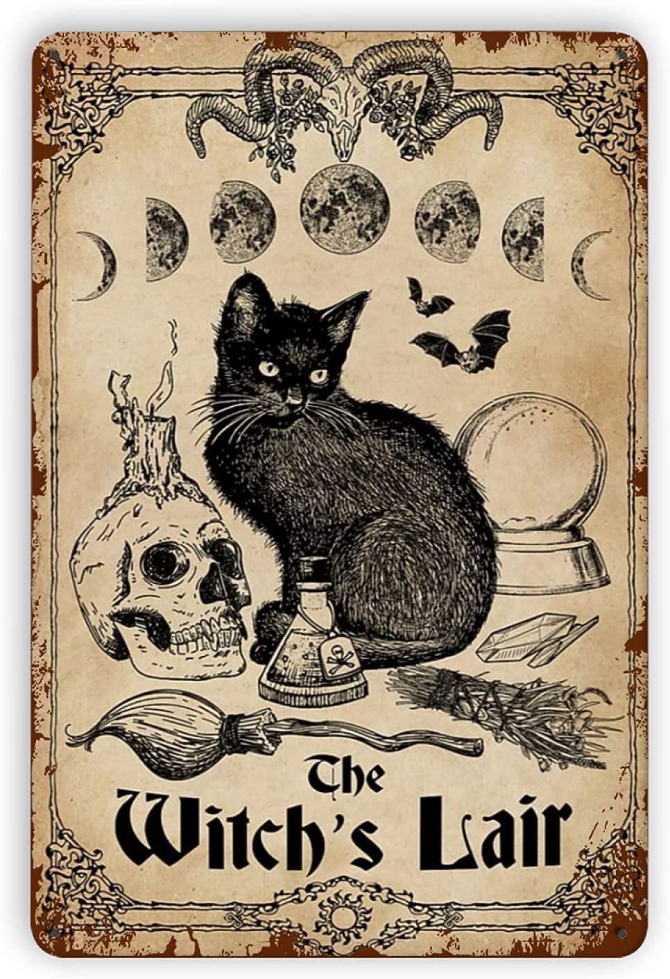 "Into the Forest I Go, To Lose My Mind and Find My Soul" and other Witch Themed Tin Signs