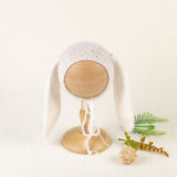 Soft Knitted Angora Floppy Rabbit Ears Bonnet Newborn Photography Props
