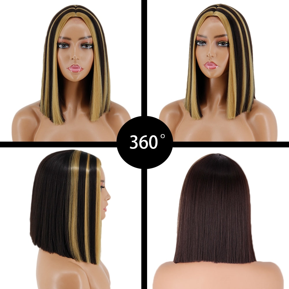 Short Straight Wigs with Bangs