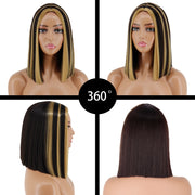 Short Straight Wigs with Bangs