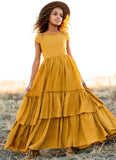 Girls Photoshoot Maxi Dress Ruffled Layers