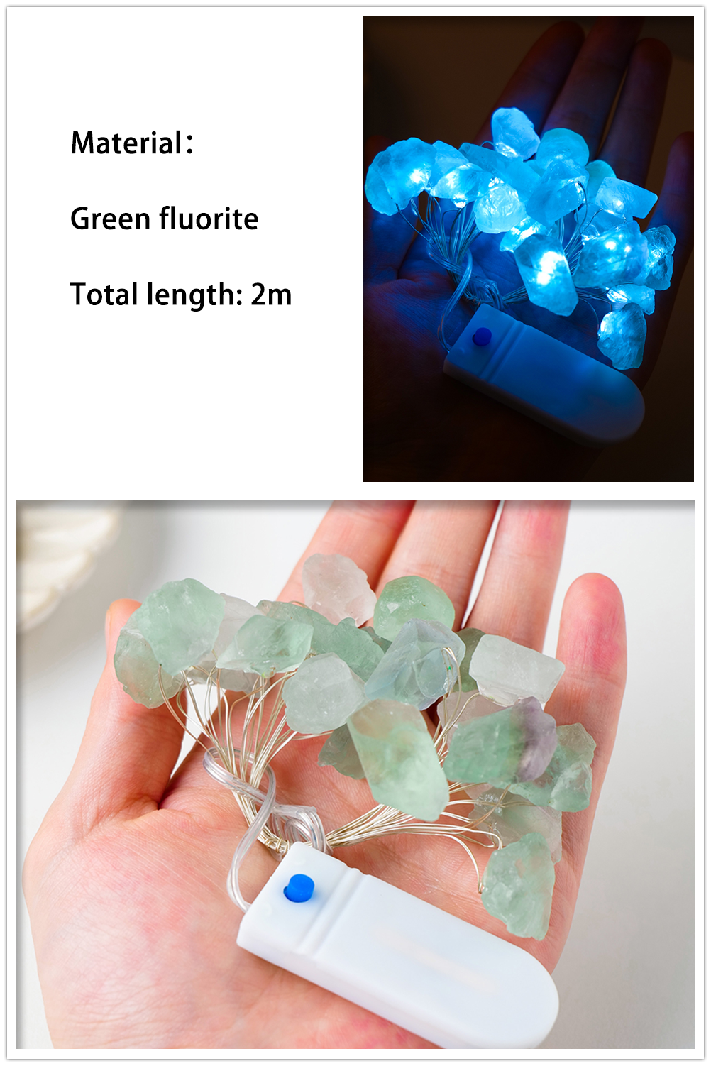 2M Natural Quartz Crystal Energy String Lights