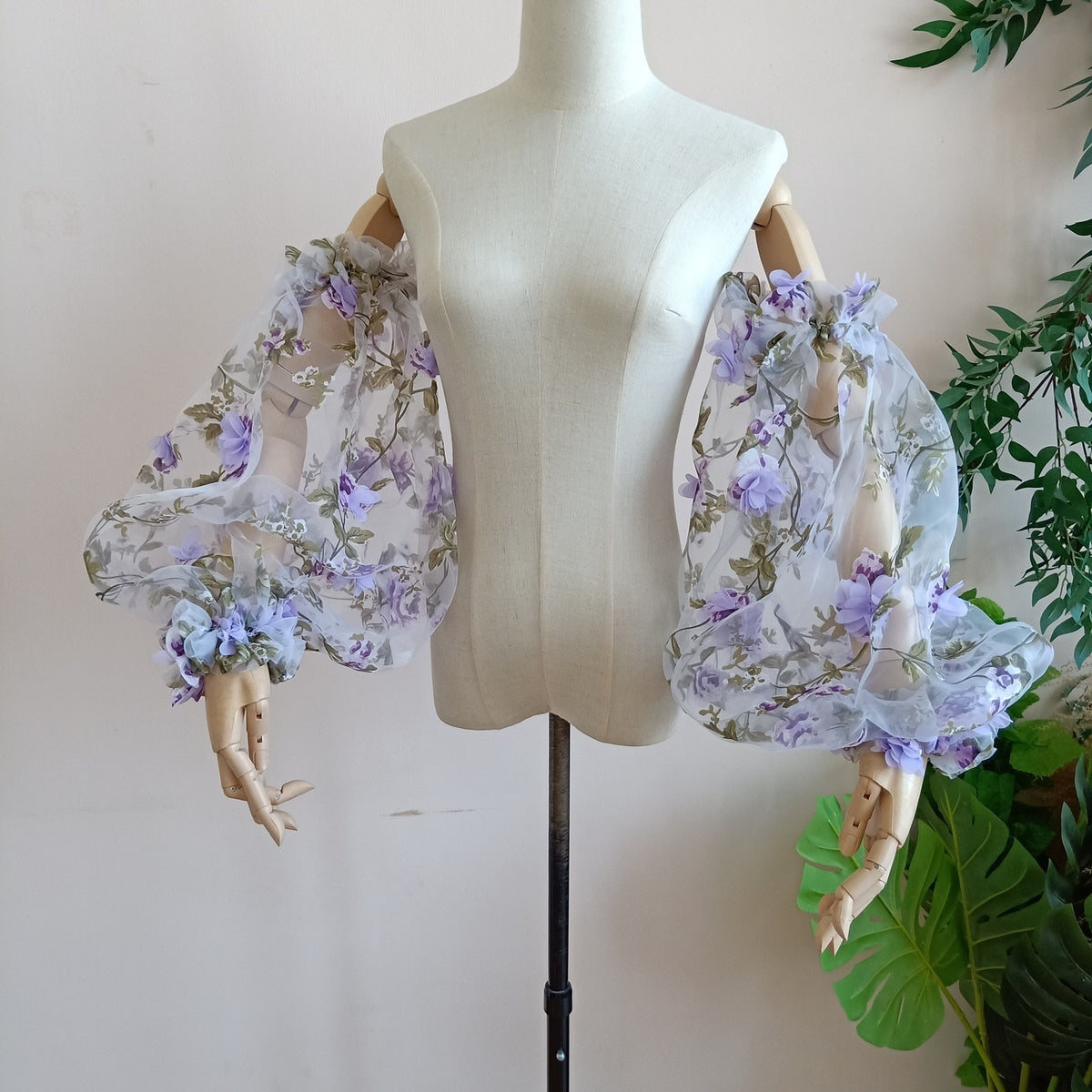 Spring Flowers Removable Puff Sleeves