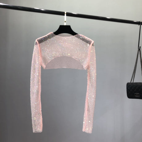 Glittery Net Bolero Top