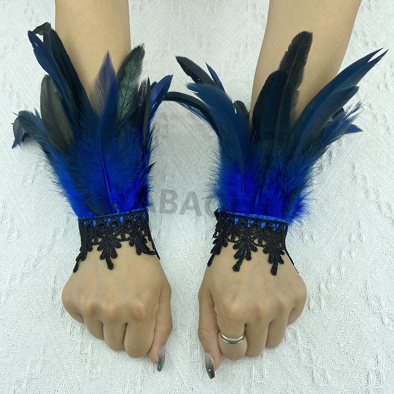 Natural Feather Wrist Cuffs