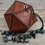 Luck Hoarder PU Leather Polygonal Drawstring Dice Bag