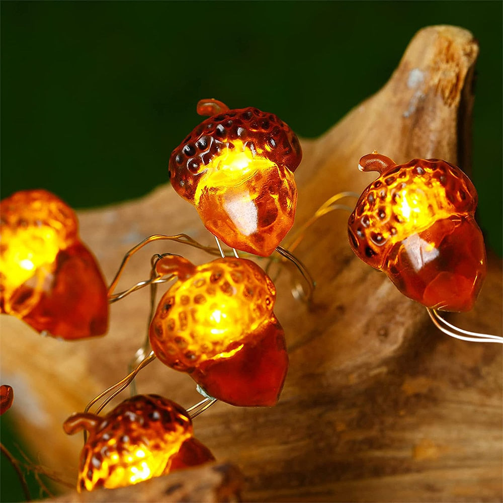 Acorn Fairy Light Twinkle Garlands 20 LED String Lights