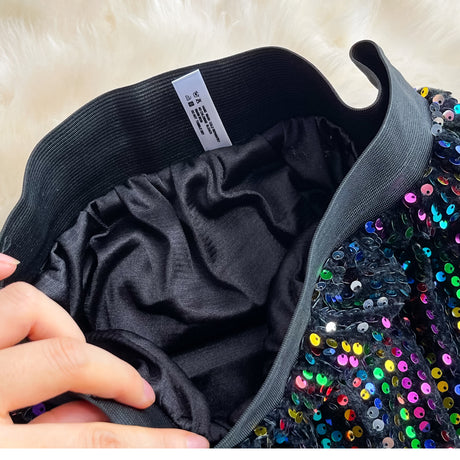 Cyber Queen Sparkly Sequins Maxi Skirt