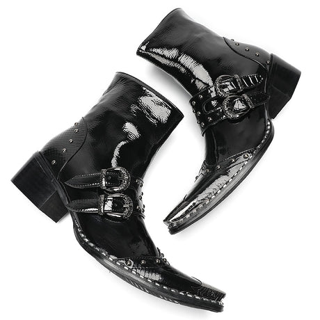 Max’s Genuine Leather, Buckle and Strap, Metal Tipped Western Boots