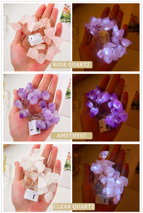 2M Natural Quartz Crystal Energy String Lights