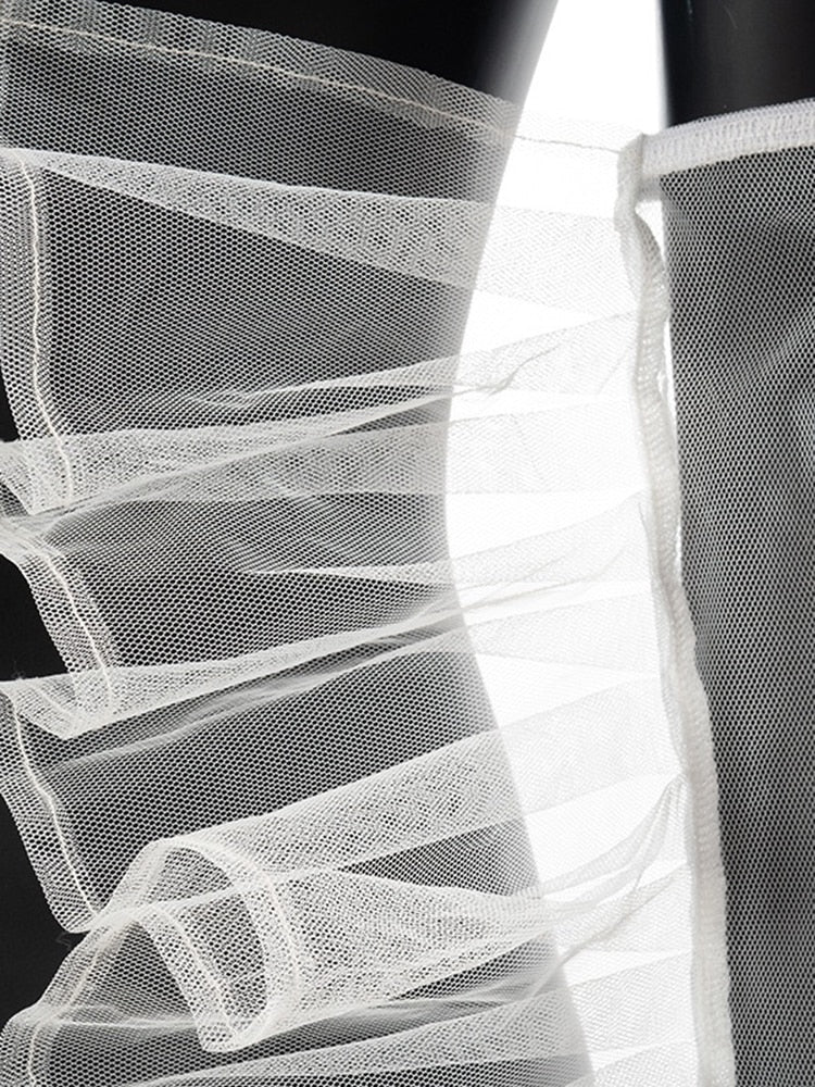Sheer Ruffles Long Gloves