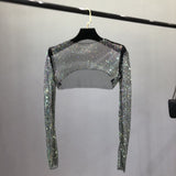 Glittery Net Bolero Top