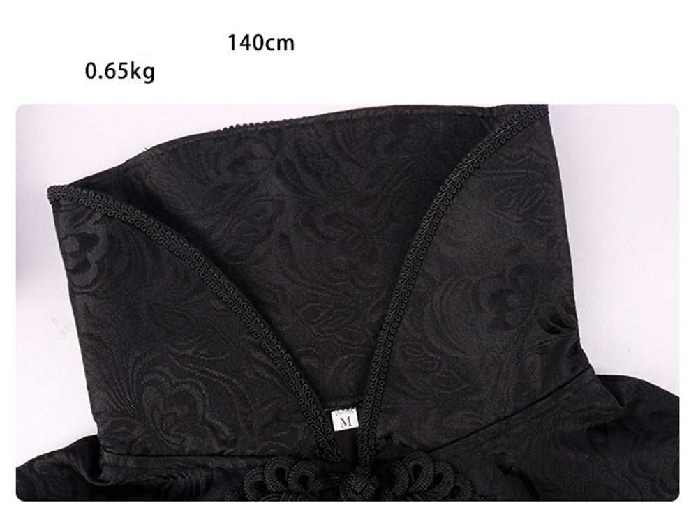 Red or Black Floor Length High Collar Cape