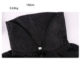 Red or Black Floor Length High Collar Cape
