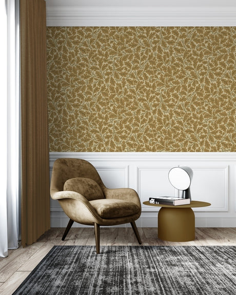 Golden Ochre Leaves Wallpaper