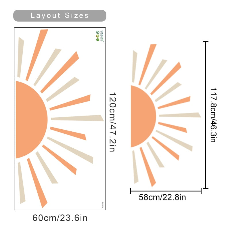 Sunshine Removable Wall Stickers Peel and Stick Vinyl Decals