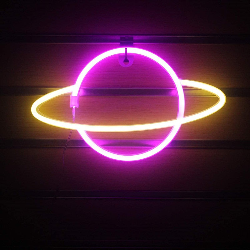 Planets & Astronauts Neon Lights LED Night Lights