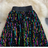 Cyber Queen Sparkly Sequins Maxi Skirt