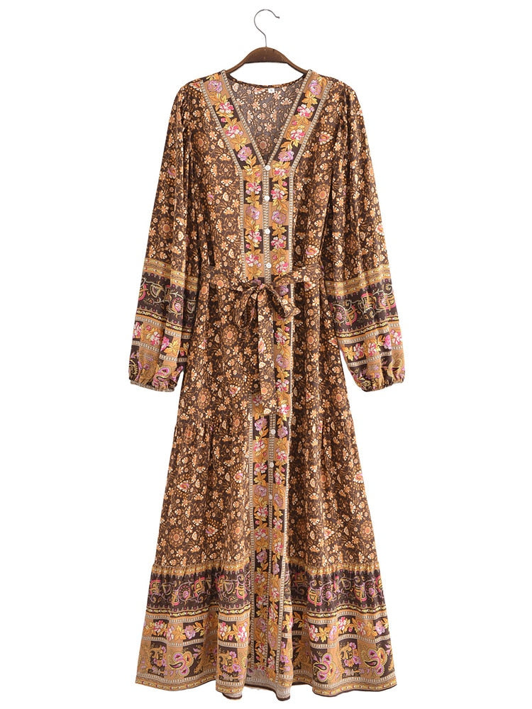 River Moss Boho Maxi Dress