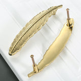 Brass Dragonfly and Feather Furniture Door Handles and Knobs
