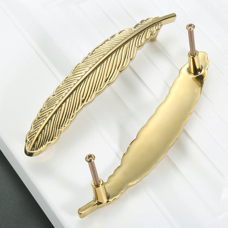 Brass Dragonfly and Feather Furniture Door Handles and Knobs