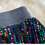 Cyber Queen Sparkly Sequins Maxi Skirt
