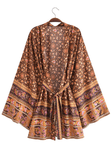River Moss Boho Short Kimono