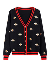 Preppy Bee Embroidered Cardigan