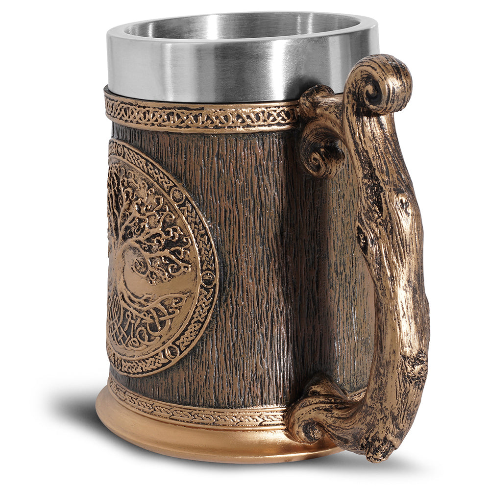Viking Tree of Life Beer Mug Stainless Steel