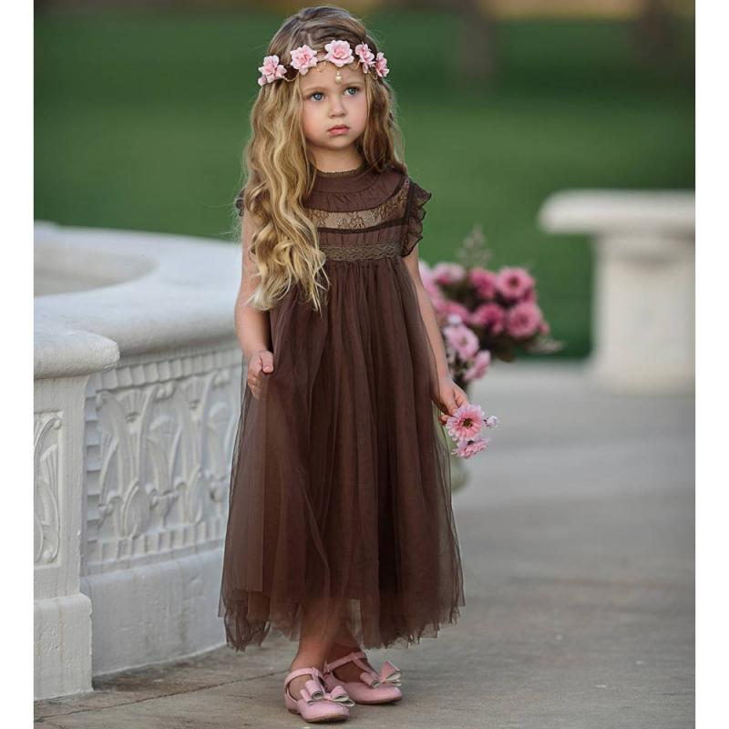 Girls Summer Flower Tulle Lace Dress Photoshoot Dress