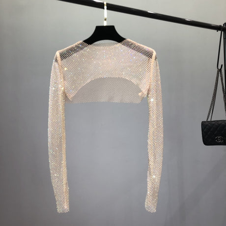 Glittery Net Bolero Top