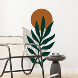 Boho Sun Leaf Mural Removable Peel and Stick Wall Decal Sticker