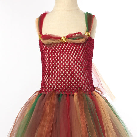 Woodland Fairy Princess Costume for Girls Fancy Tutu Dress with Wings
