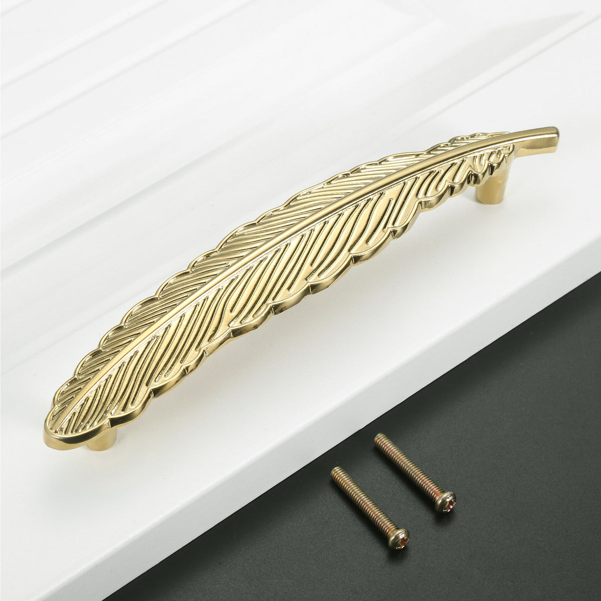 Brass Dragonfly and Feather Furniture Door Handles and Knobs