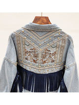 Florence Embroidered Tassel Denim Jacket