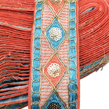 Moroccan Blue Sequin Flower Embroidered Ribbon Trim DIY Craft 2 Yard 4.5cm